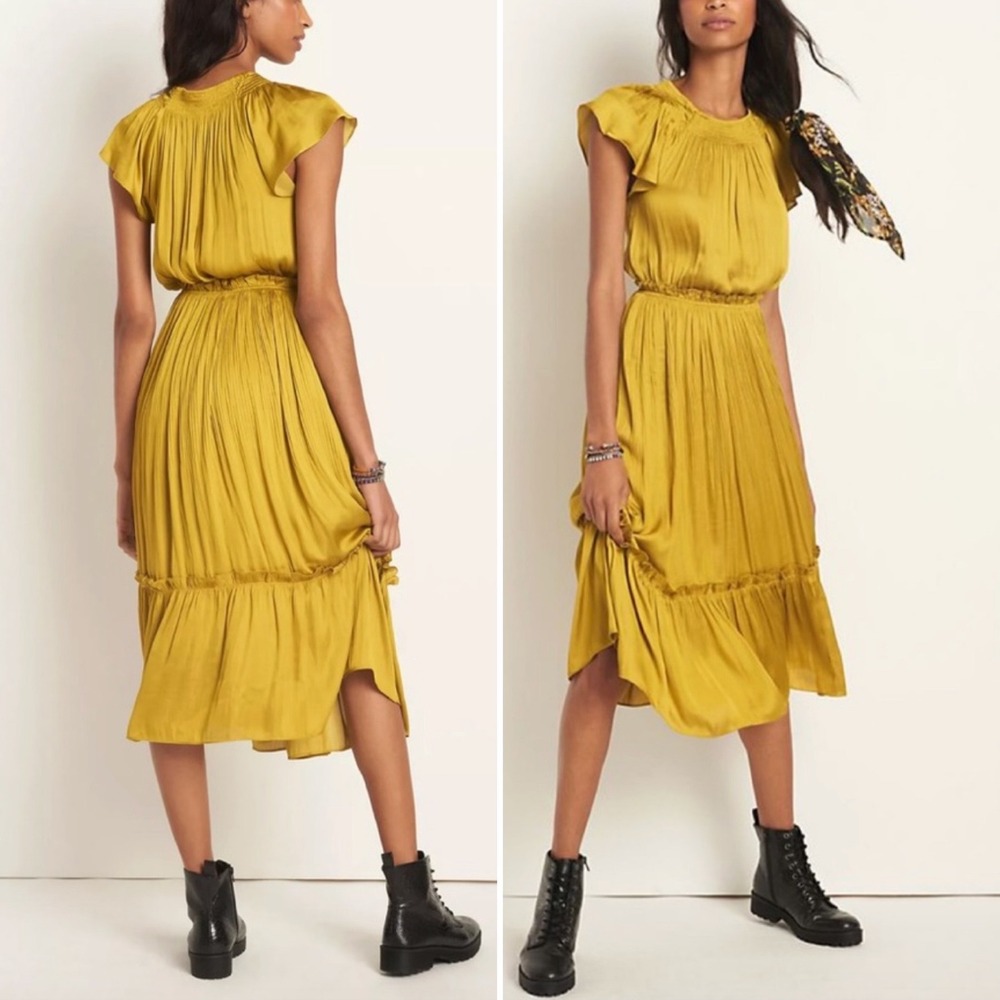 CURRENT AIR x ANTHROPOLOGIE Dodie Flutter-Sleeve Midi Dress